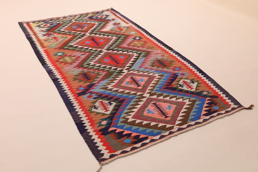 Handgewebter Kelim Perserteppich, 280 × 153 cm, Wolle