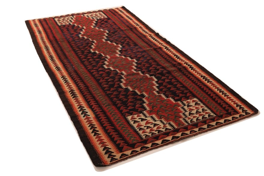 kelim-teppich-285x149-cm-traditionell-handgewebt-bunt-2 Handgewebter Kelim Perserteppich, 283 × 148 cm, Wolle