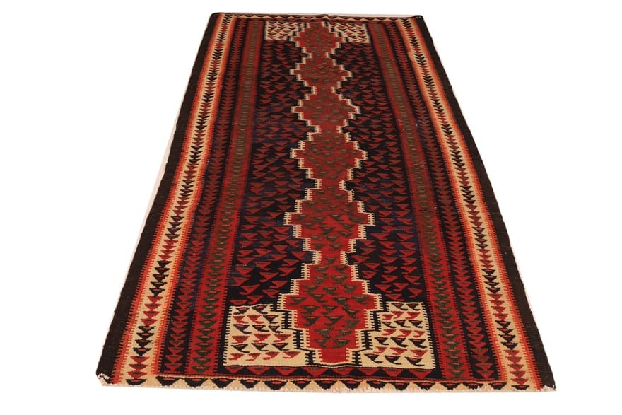 kelim-teppich-285x149-cm-traditionell-handgewebt-bunt-3 Handgewebter Kelim Perserteppich, 283 × 148 cm, Wolle