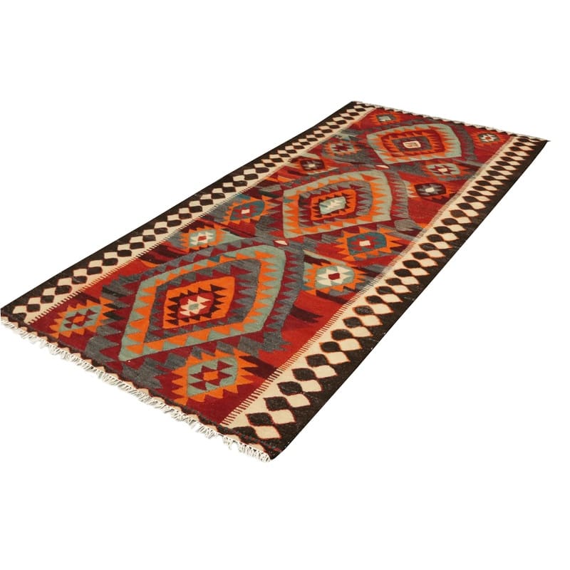 Kerman Kelim Perserteppich 300 × 138 cm aus Wolle, handgewebt