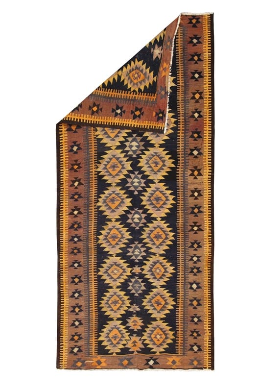 Handgewebter Kerman Kelim Perserteppich 327 × 148 cm