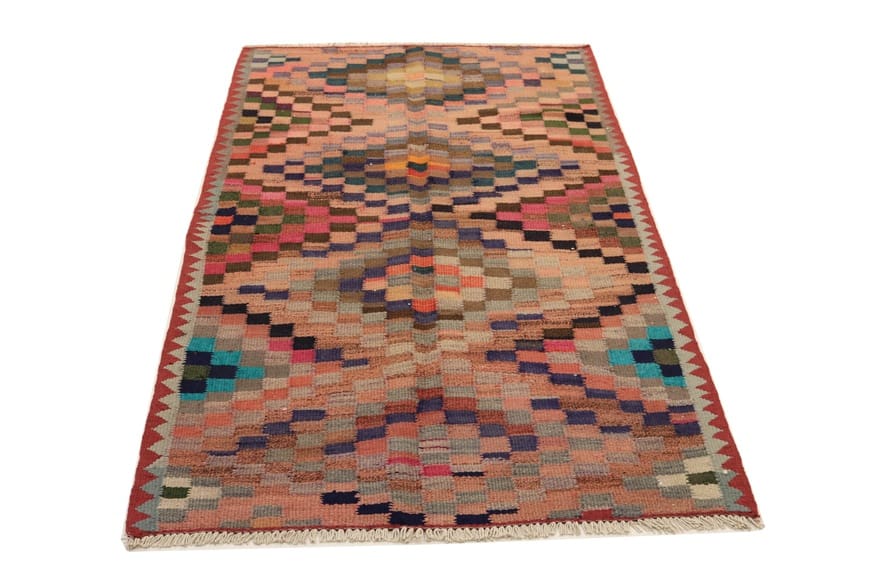Handgewebter Kelim Perserteppich, 248 × 133 cm, Wolle
