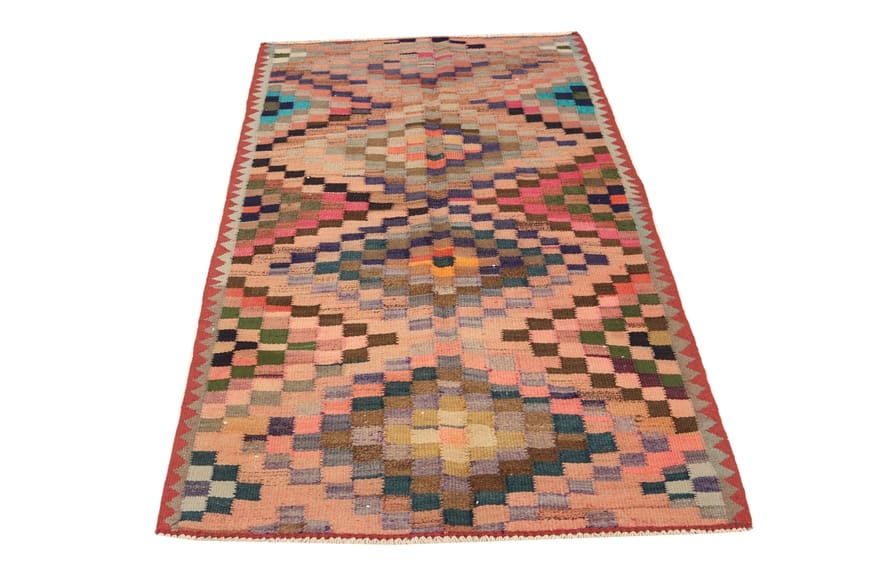 Handgewebter Kelim Perserteppich, 248 × 133 cm, Wolle