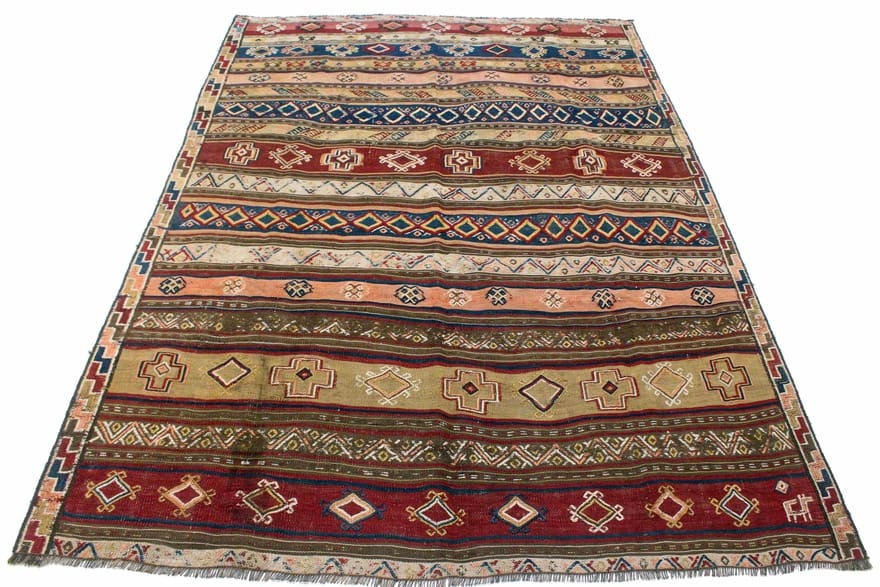 Antiker Bakhtiari Kelim Perserteppich aus Iran, 275 × 200 cm