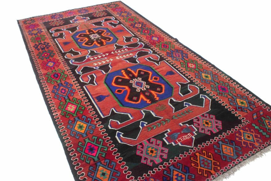 Kelim Perserteppich 360 × 188 cm aus Wolle, handgewebt