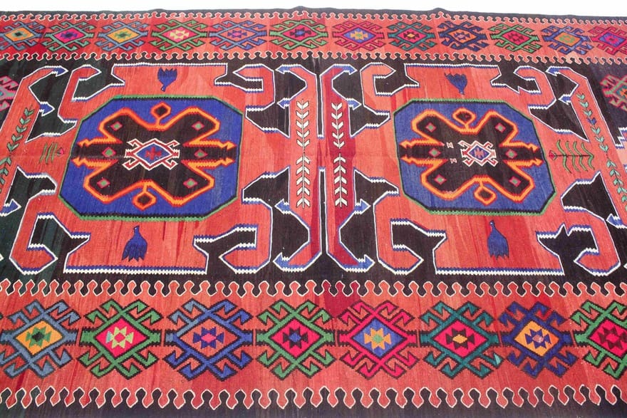 Kelim Perserteppich 360 × 188 cm aus Wolle, handgewebt