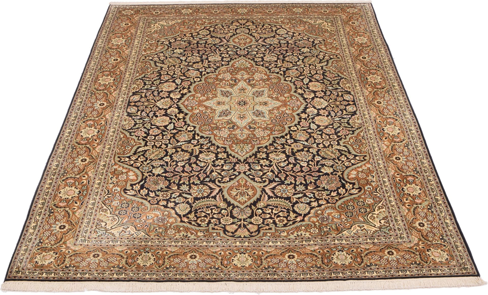 kashmirseide-teppich-191-x-286cm-edles-persisches-muster-handgeknupft-1 Handgeknüpfter Kashmir Orientteppich 191 × 286 cm