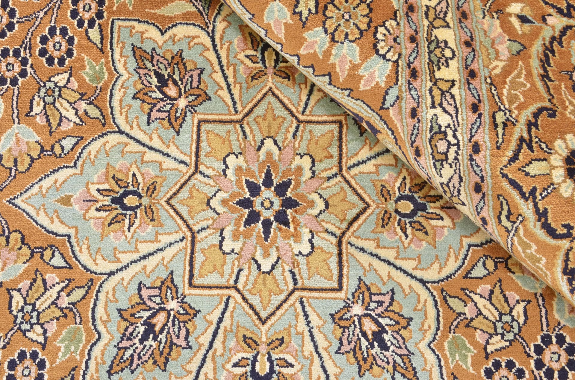 kashmirseide-teppich-191-x-286cm-edles-persisches-muster-handgeknupft-3 Handgeknüpfter Kashmir Orientteppich 191 × 286 cm