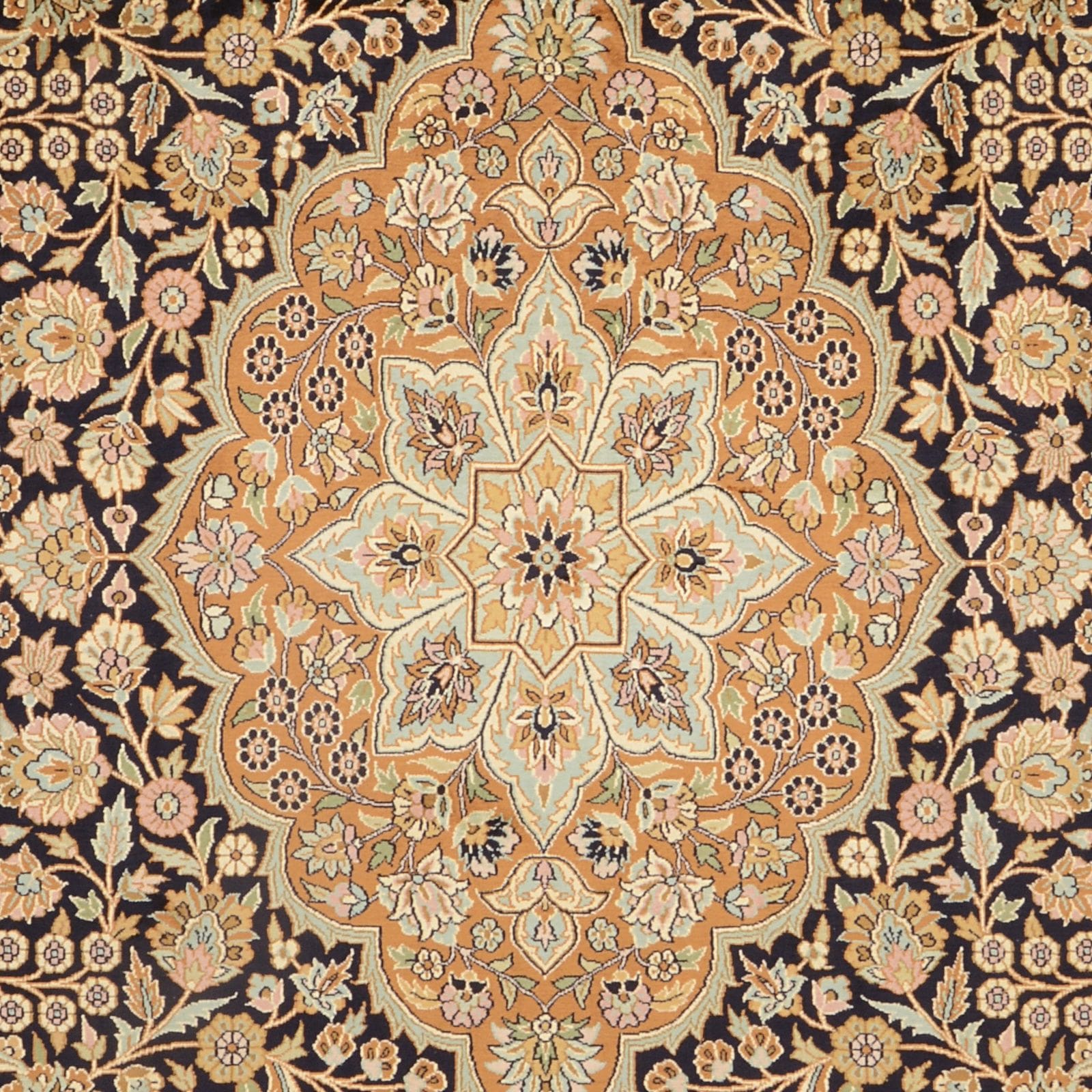 kashmirseide-teppich-191-x-286cm-edles-persisches-muster-handgeknupft-4 Handgeknüpfter Kashmir Orientteppich 191 × 286 cm