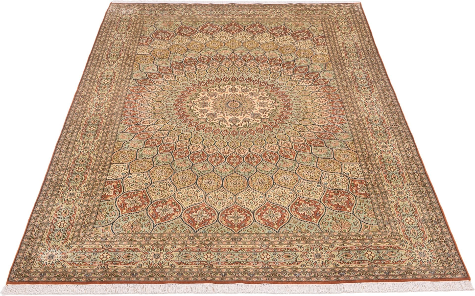 Kashmir Orientteppich 184 × 284 cm aus Wolle & Seide, handgeknüpft