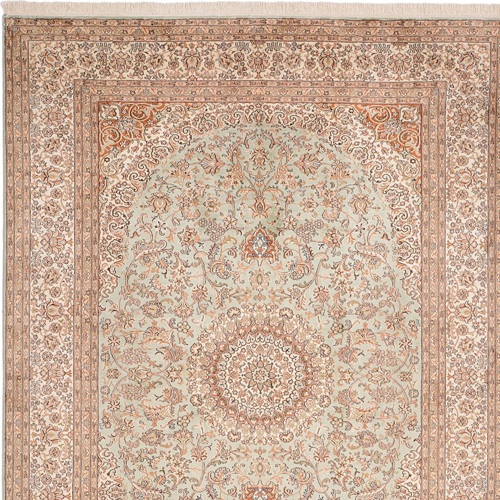 Kashmir Orientteppich 180 × 250 cm aus Wolle & Seide, handgeknüpft