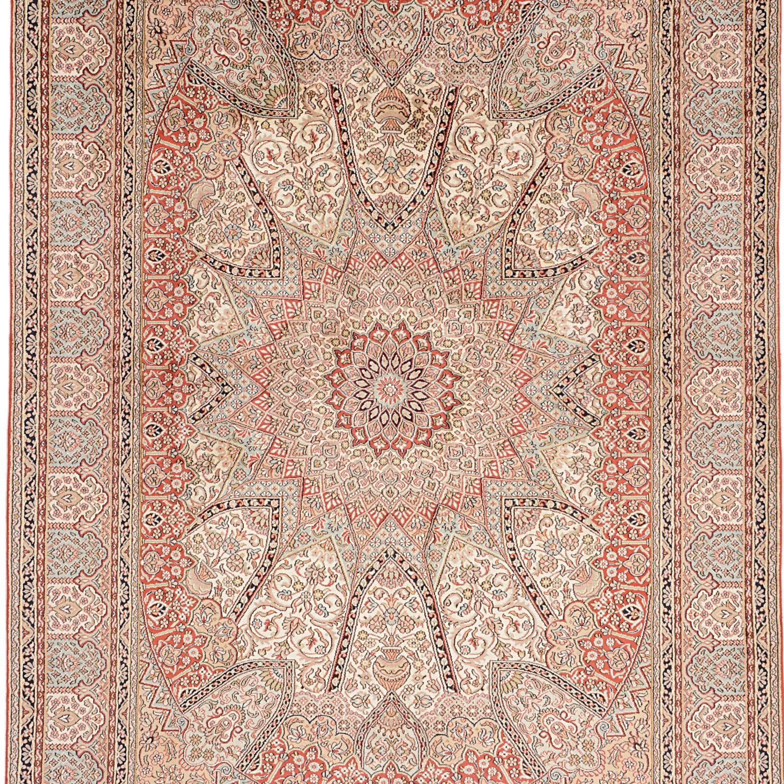Handgeknüpfter Kashmir Orientteppich, 172 × 248 cm, Wolle & Seide