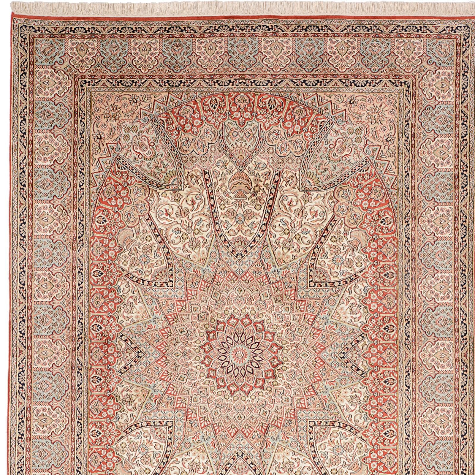 Handgeknüpfter Kashmir Orientteppich, 172 × 248 cm, Wolle & Seide