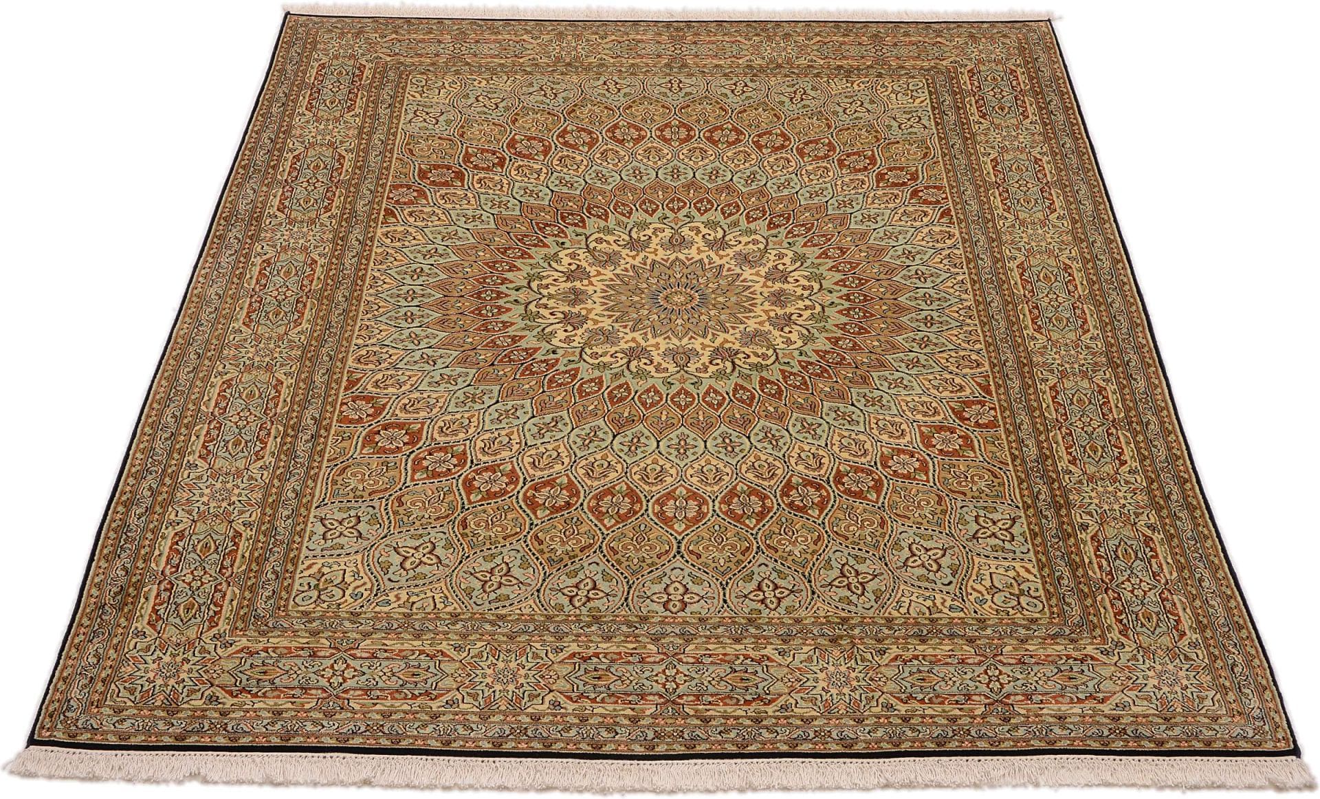 Handgeknüpfter Kashmir Orientteppich 157 × 217 cm
