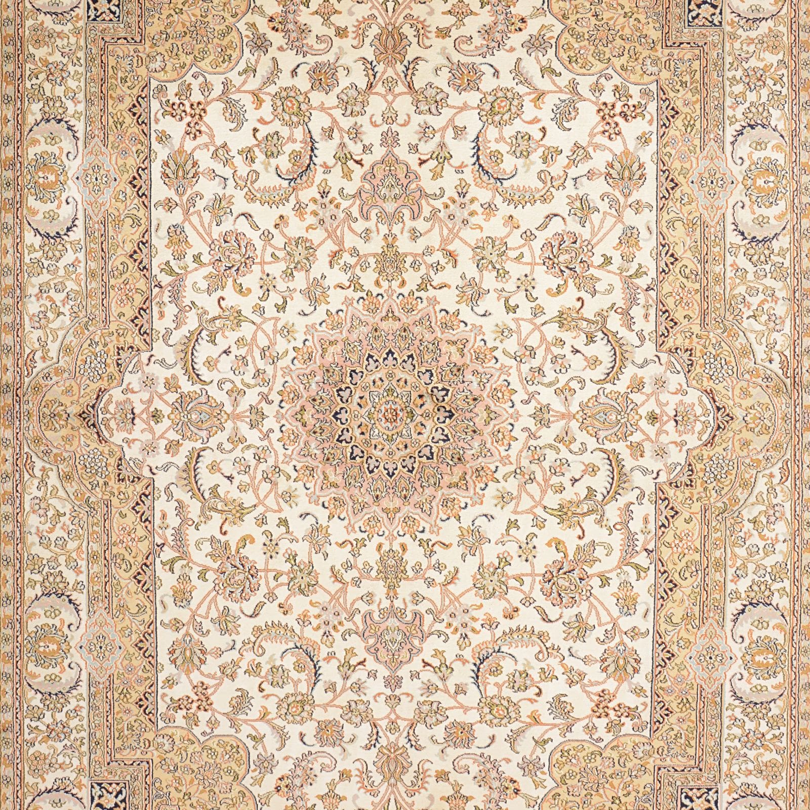 Kashmir Orientteppich 159 × 215 cm aus Seide, handgeknüpft