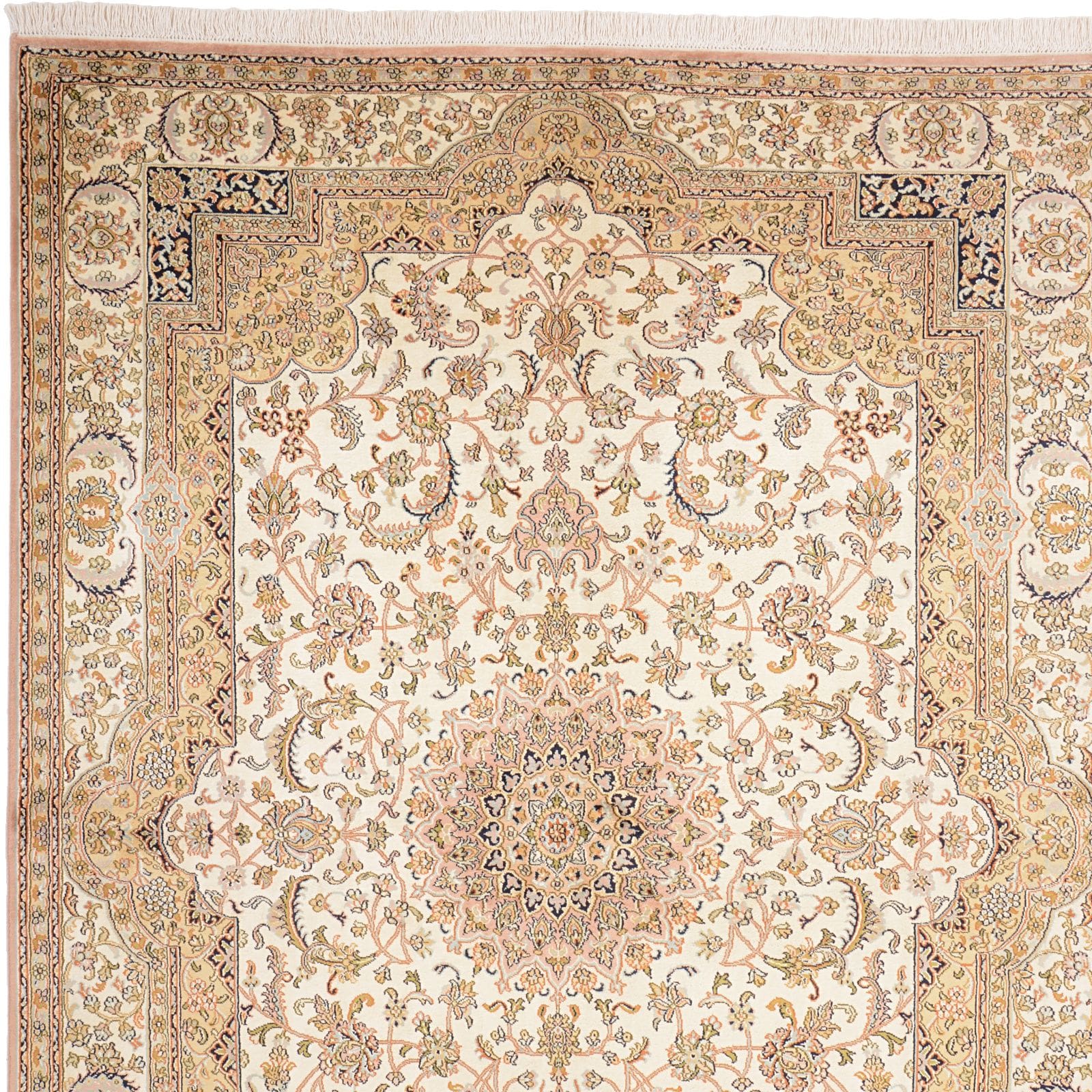 Kashmir Orientteppich 159 × 215 cm aus Seide, handgeknüpft