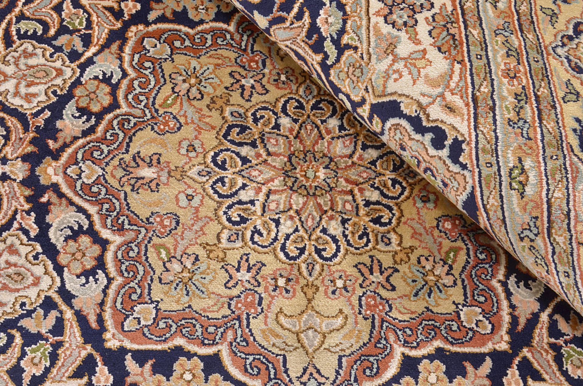 Handgeknüpfter Kashmir Orientteppich, 152 × 222 cm, Wolle & Seide