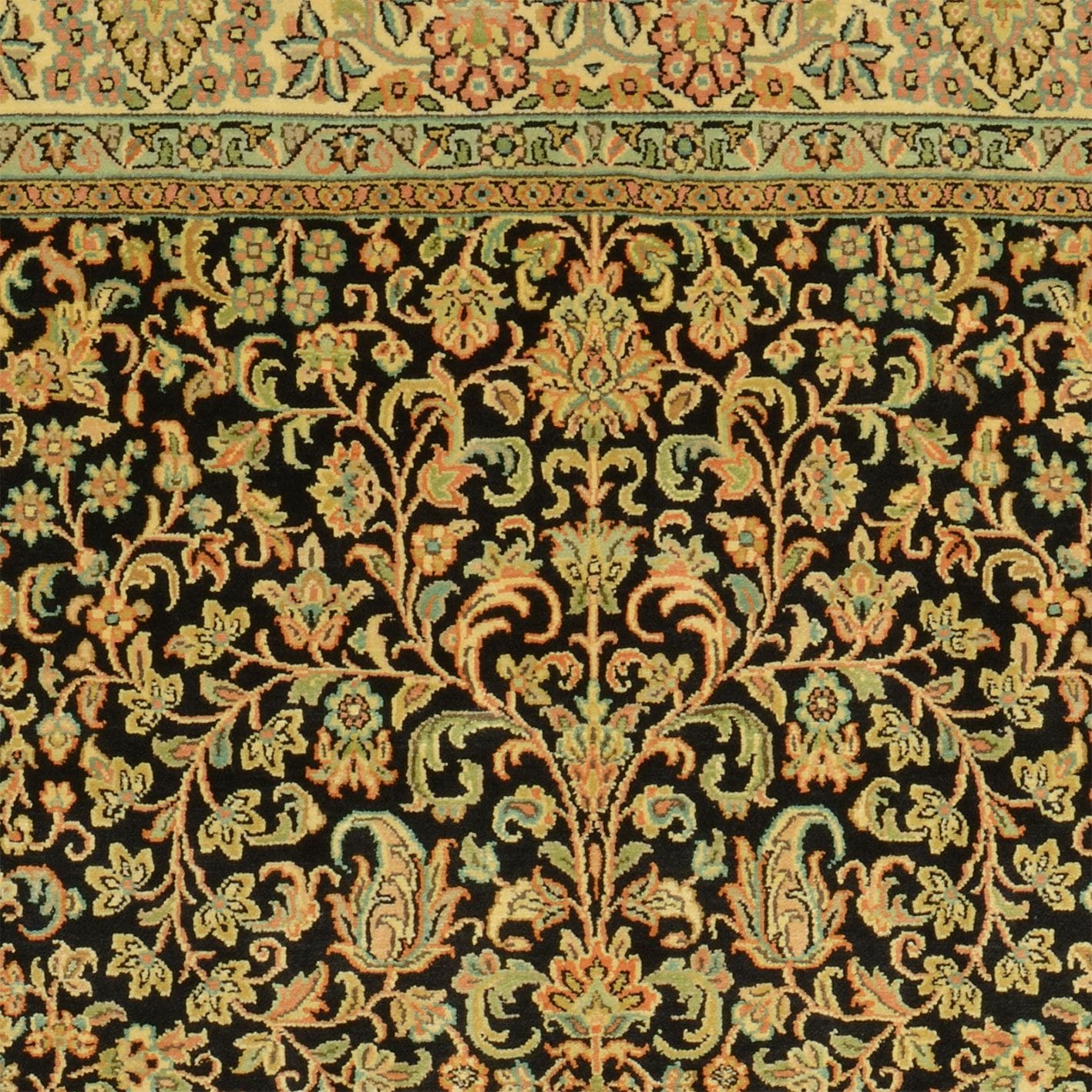Handgeknüpfter Kashmir Orientteppich, 124 × 192 cm, Seide