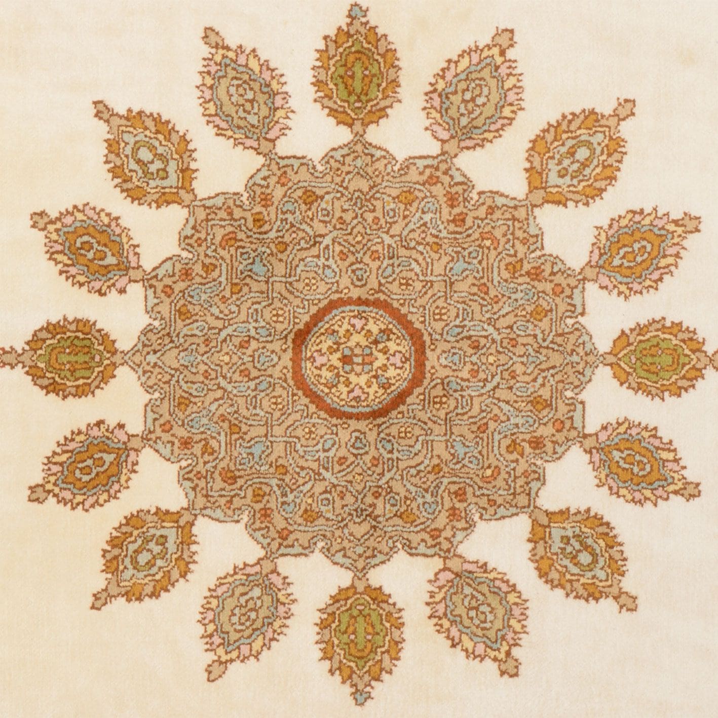 eleganter-kashmirseide-orientteppich-96-x-153cm-handgeknupft-3 Kashmir Orientteppich 96 × 153 cm aus Wolle & Seide, handgeknüpft