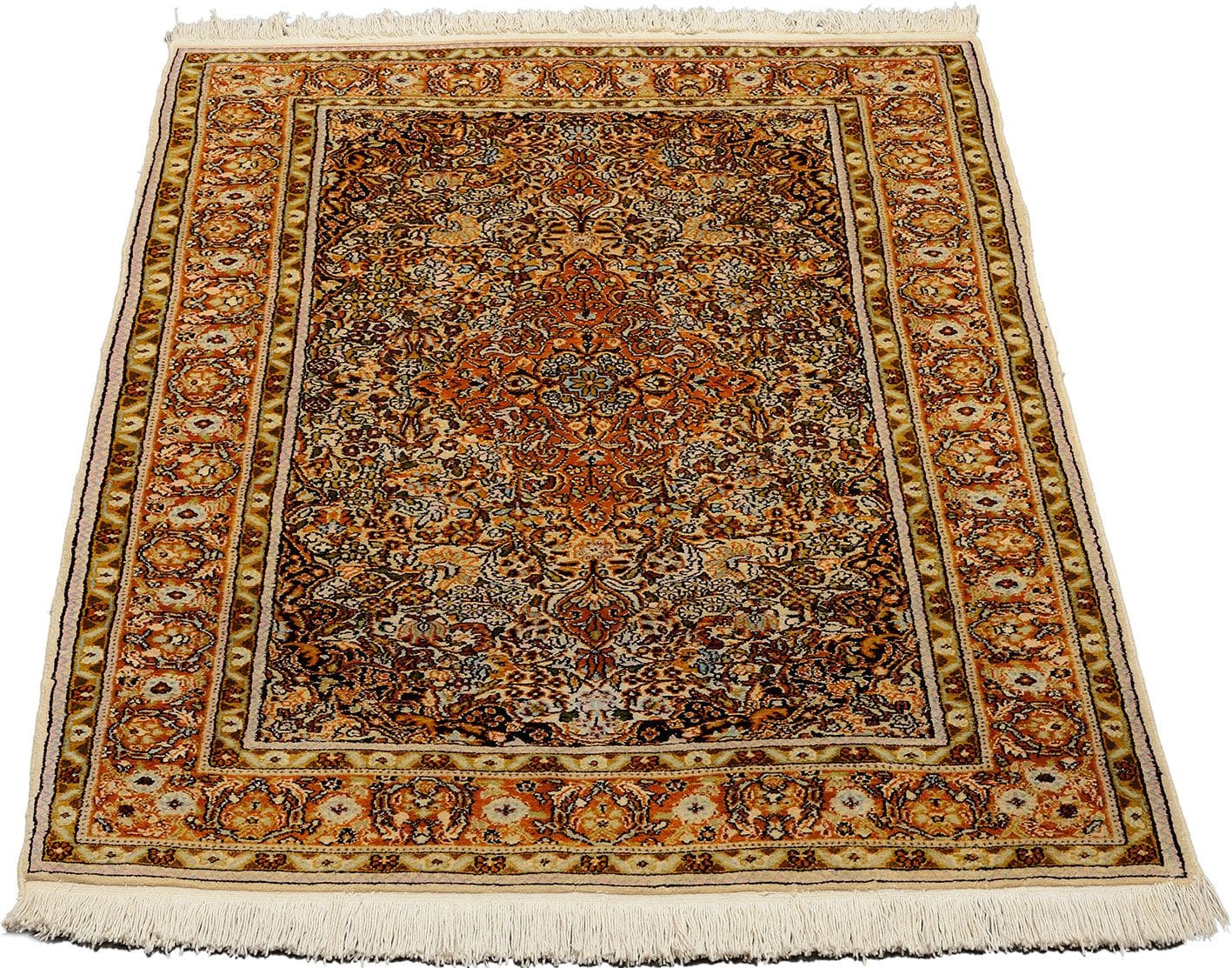 eleganter-kashmirseide-orientteppich-92-x-153cm-handgeknupft-1 Handgeknüpfter Kashmir Orientteppich 92 × 153 cm