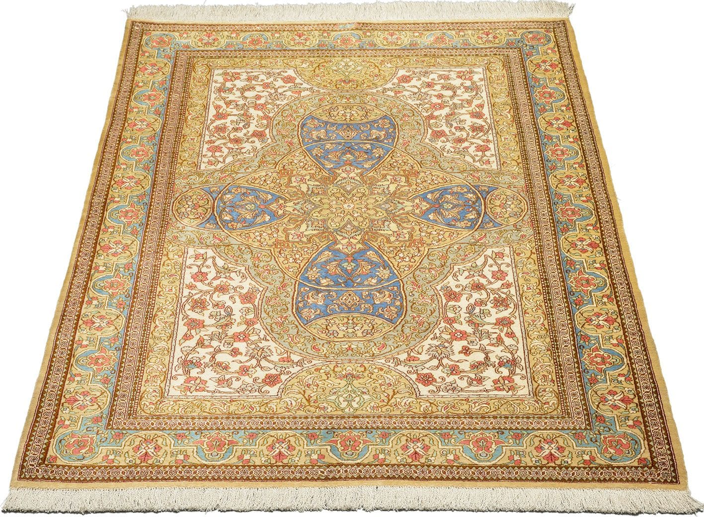 Ghom Perserteppich aus Iran, 101 × 155 cm