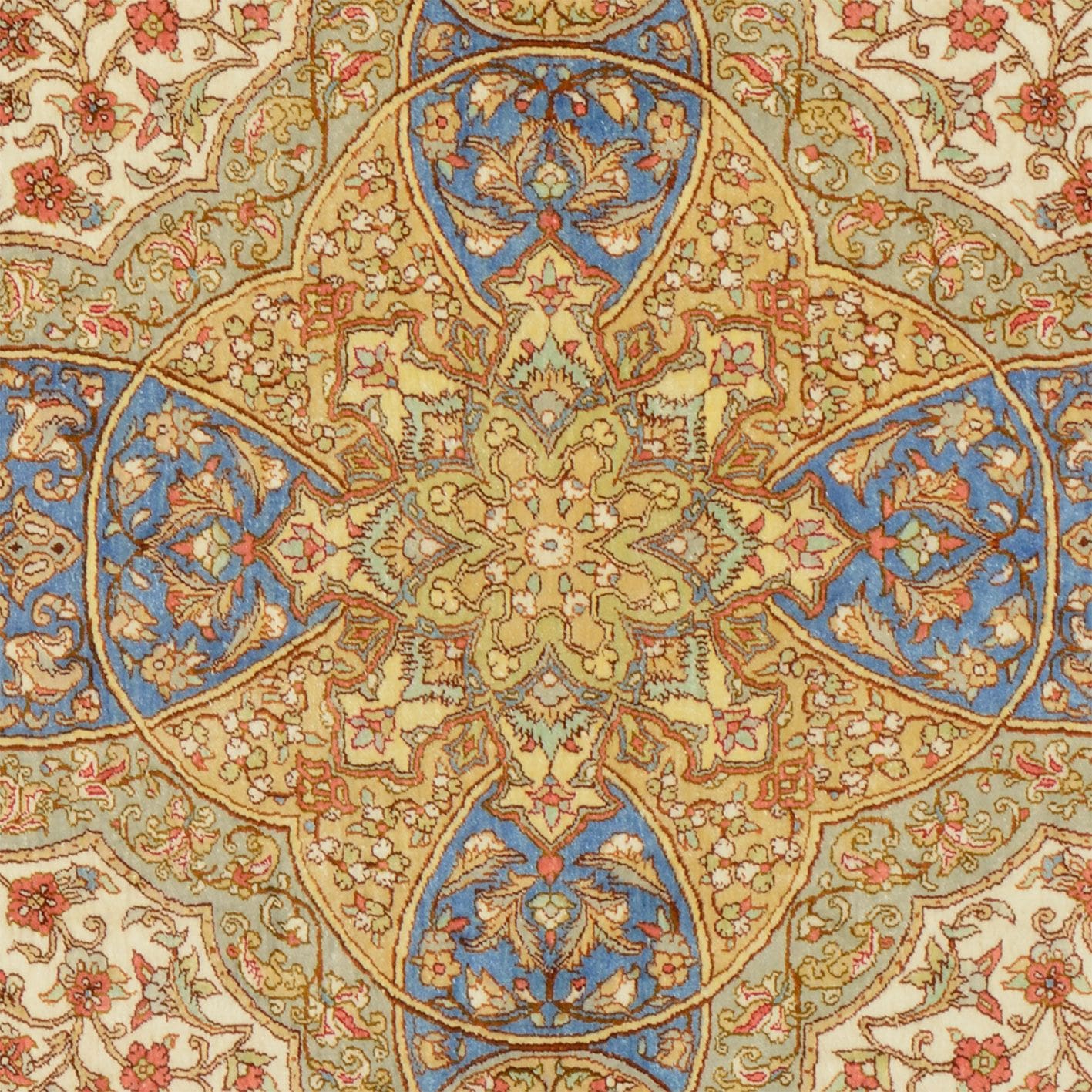 Ghom Perserteppich aus Iran, 101 × 155 cm