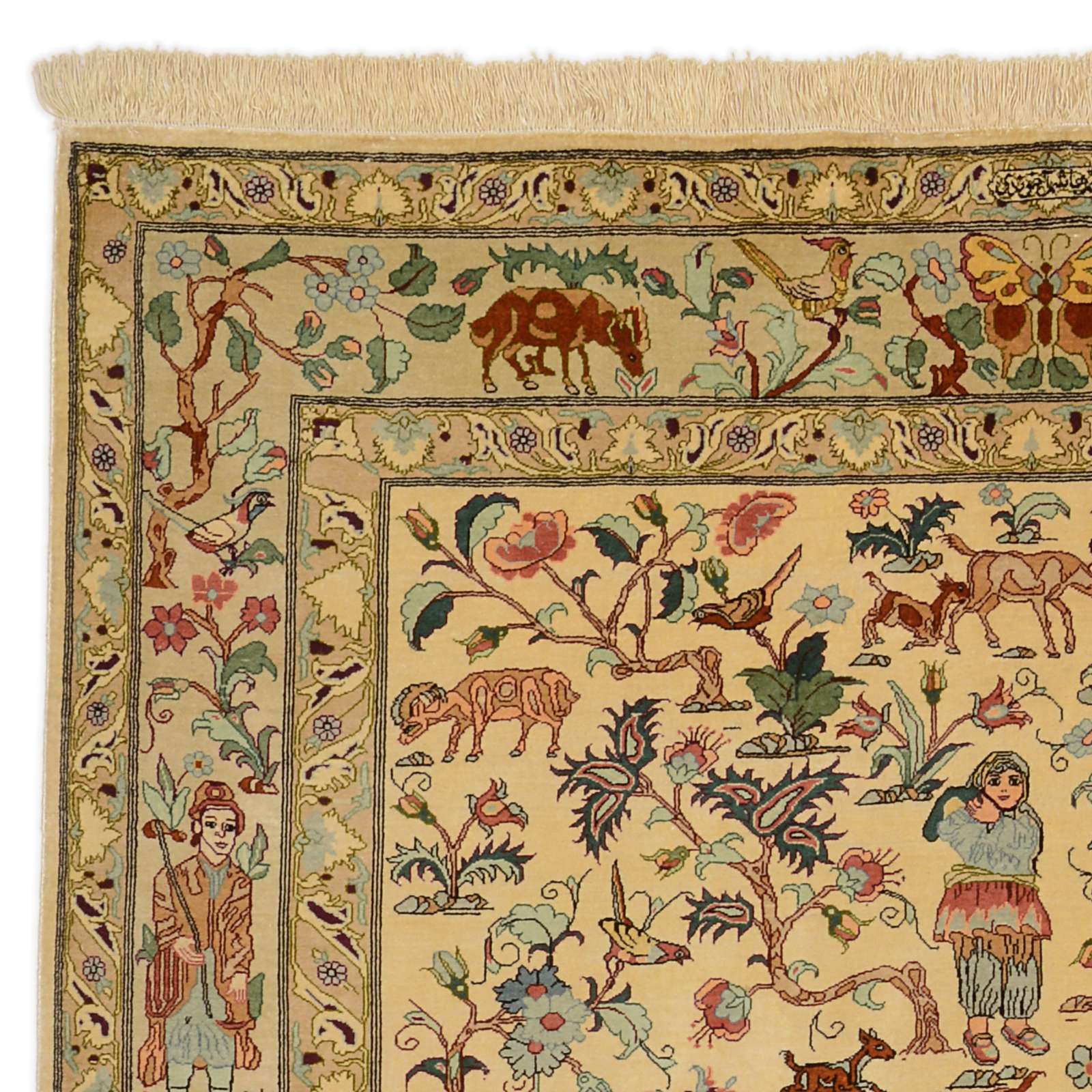 Antiker Ghom Perserteppich aus Iran, 136 × 197 cm