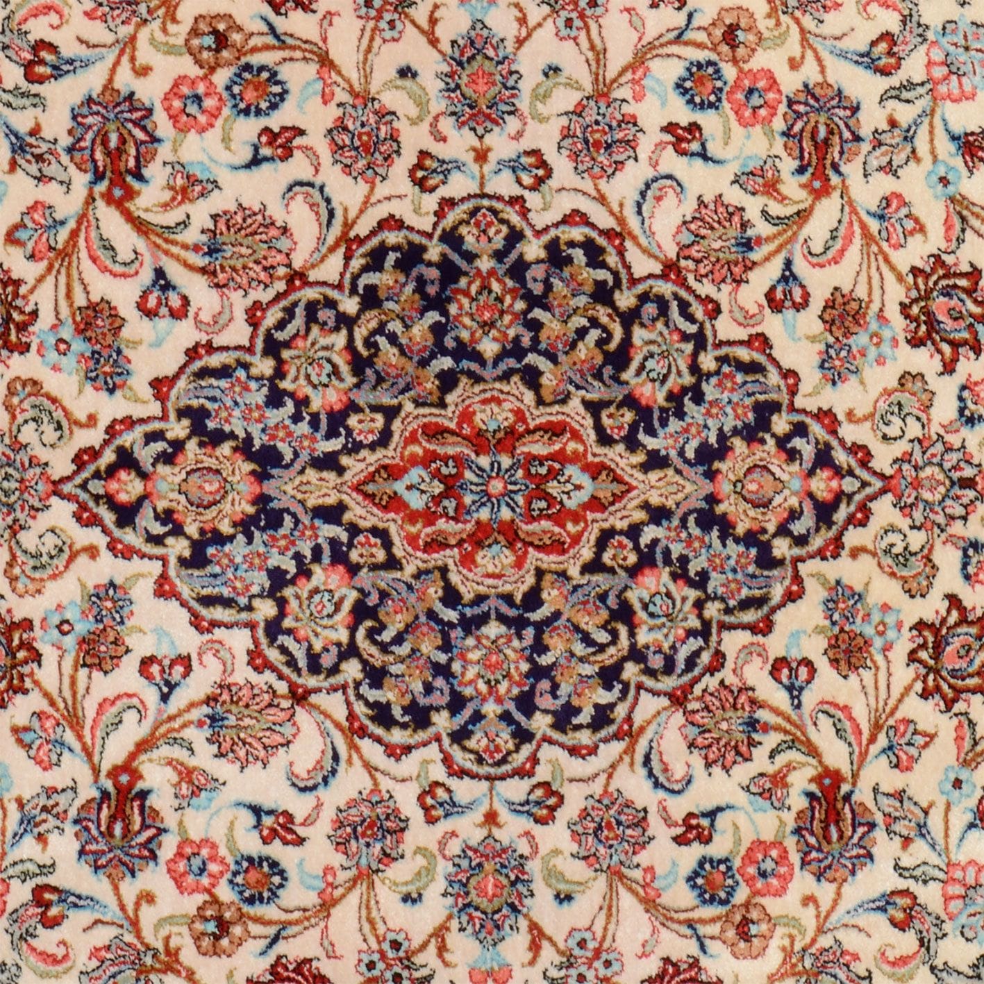 Ghom Perserteppich aus Iran, 105 × 148 cm