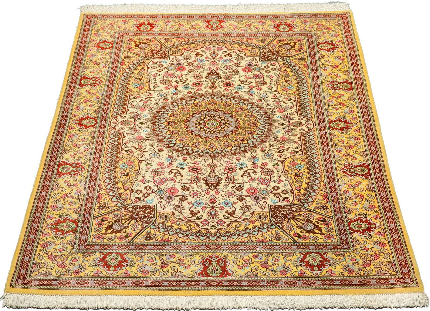 Ghom Perserteppich aus Iran, 102 × 151 cm