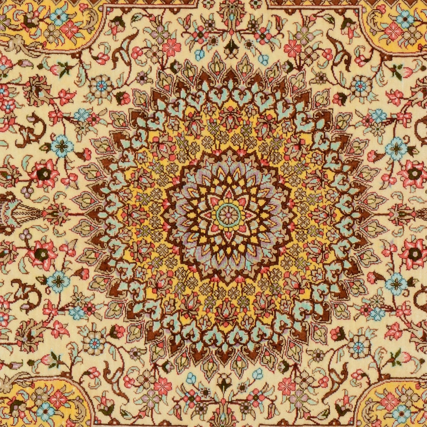 Ghom Perserteppich aus Iran, 102 × 151 cm