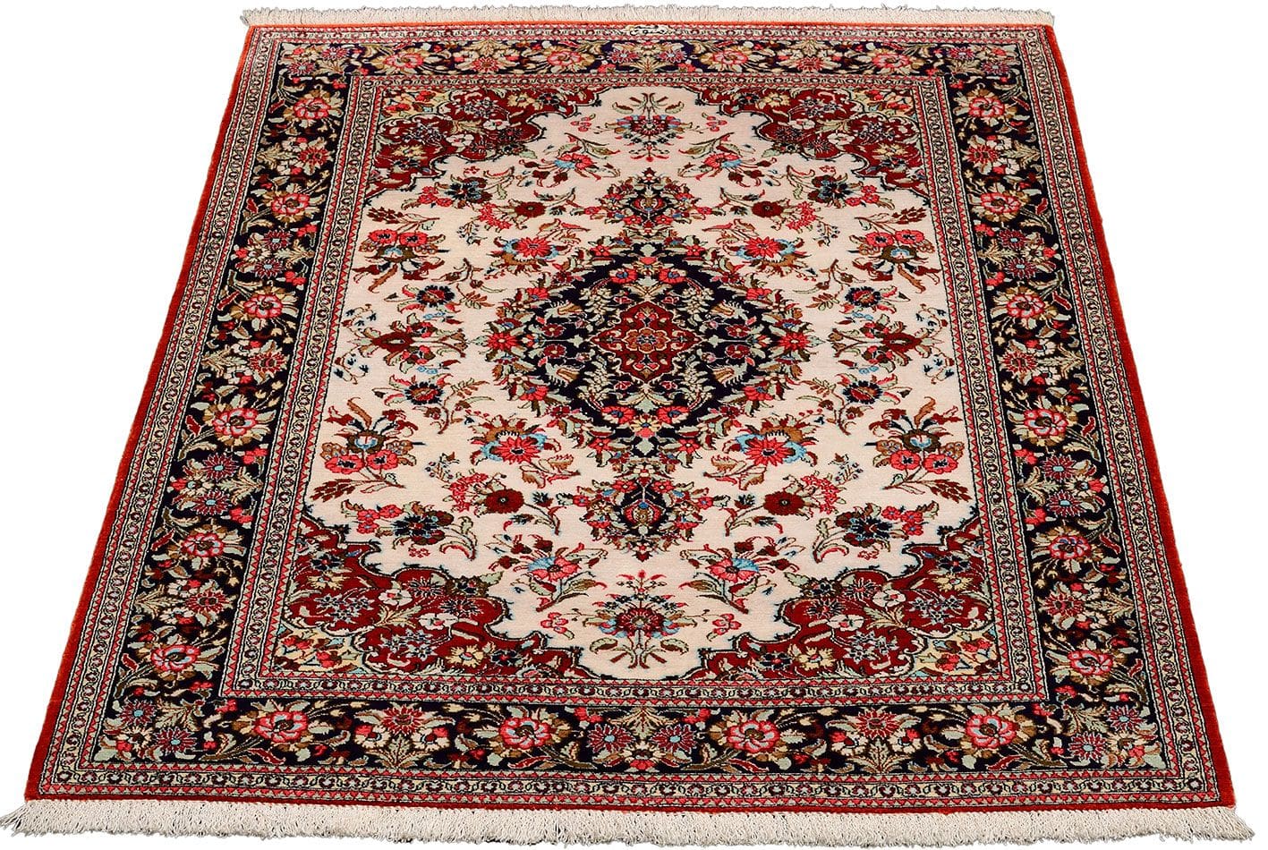 Ghom Perserteppich aus Iran, 106 × 152 cm