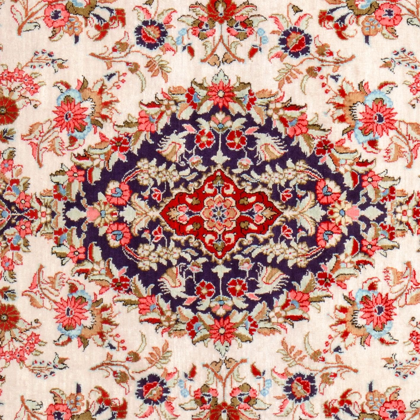 Ghom Perserteppich aus Iran, 106 × 152 cm