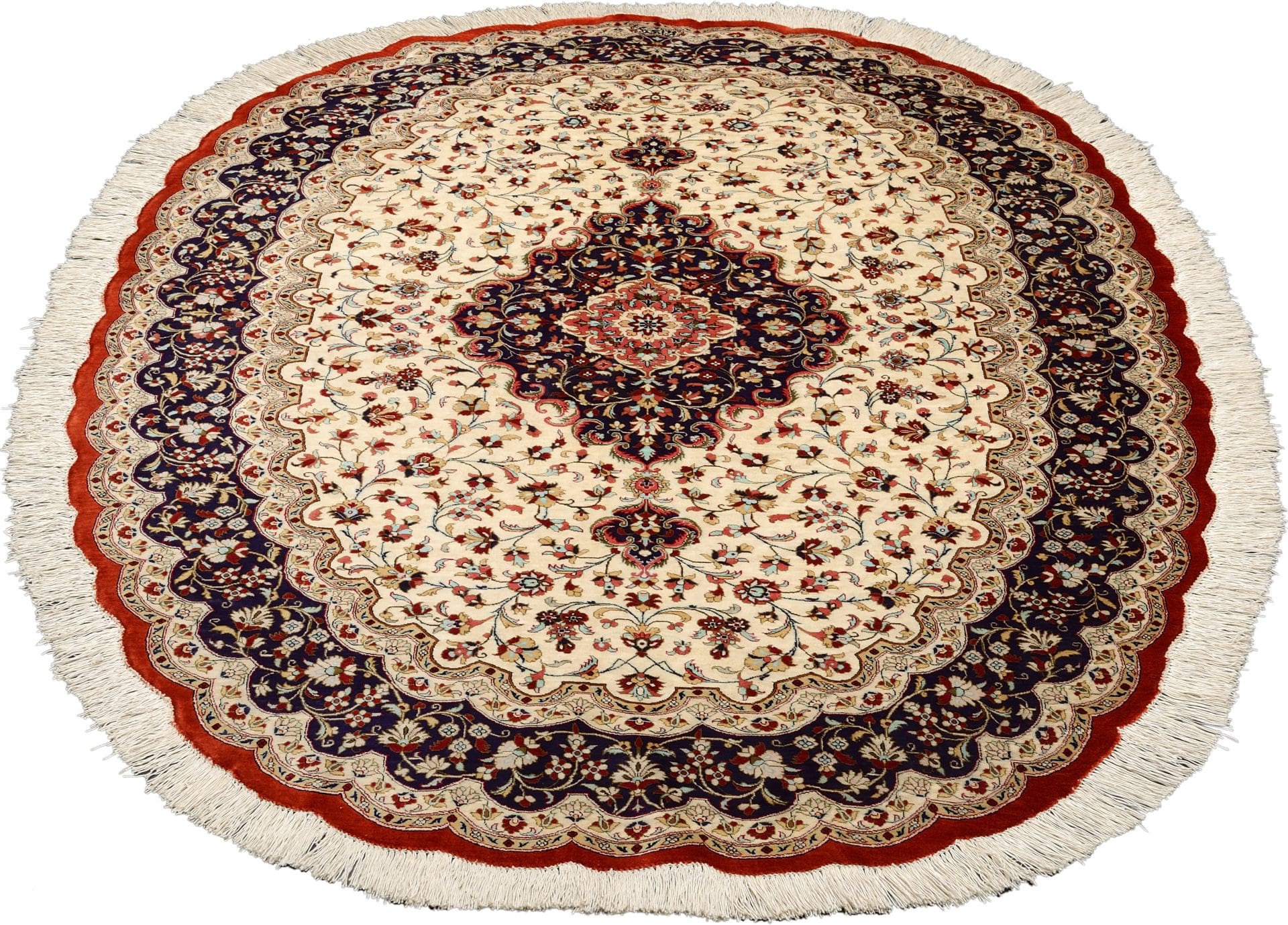 Ghom Perserteppich 137 × 205 cm aus Seide, handgeknüpft