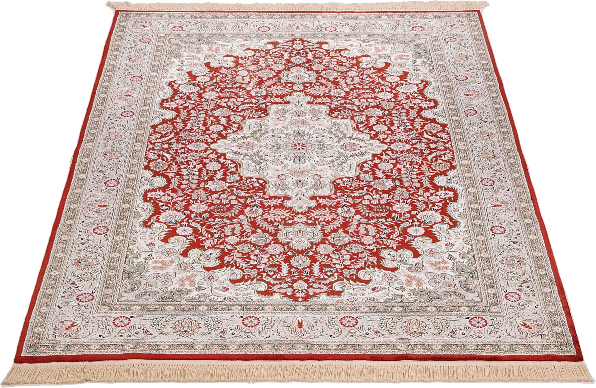 hereke-teppich-127-x-191cm-3000000-knoten-handgeknupft-2 Hereke Teppich 127 × 191 cm aus Wolle & Seide, handgeknüpft