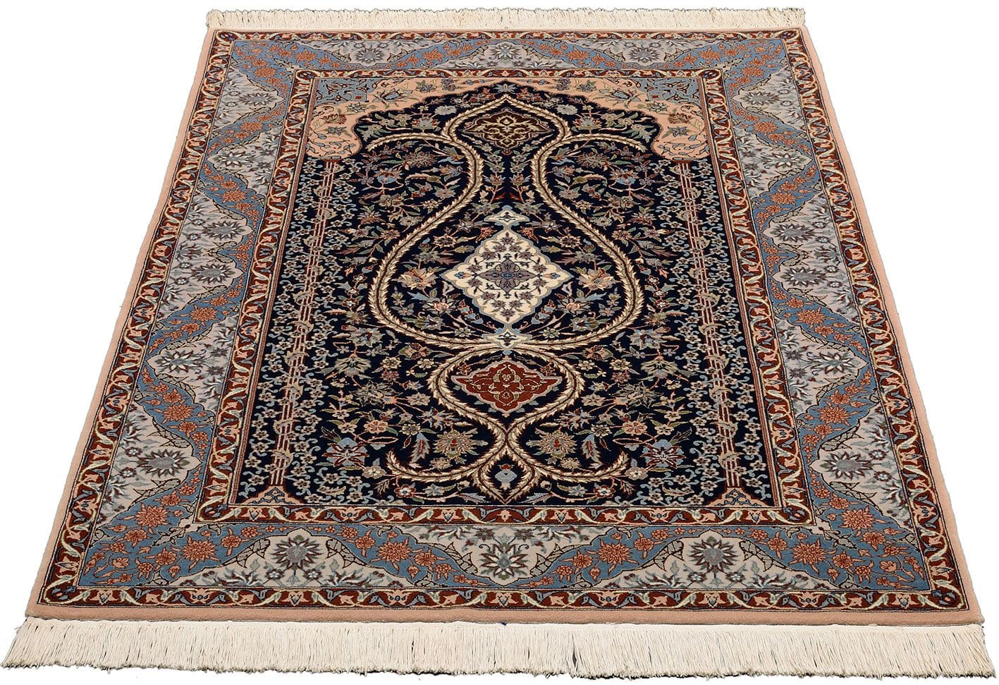 Isfahan Teppich 127 × 184 cm aus Wolle & Seide, handgeknüpft