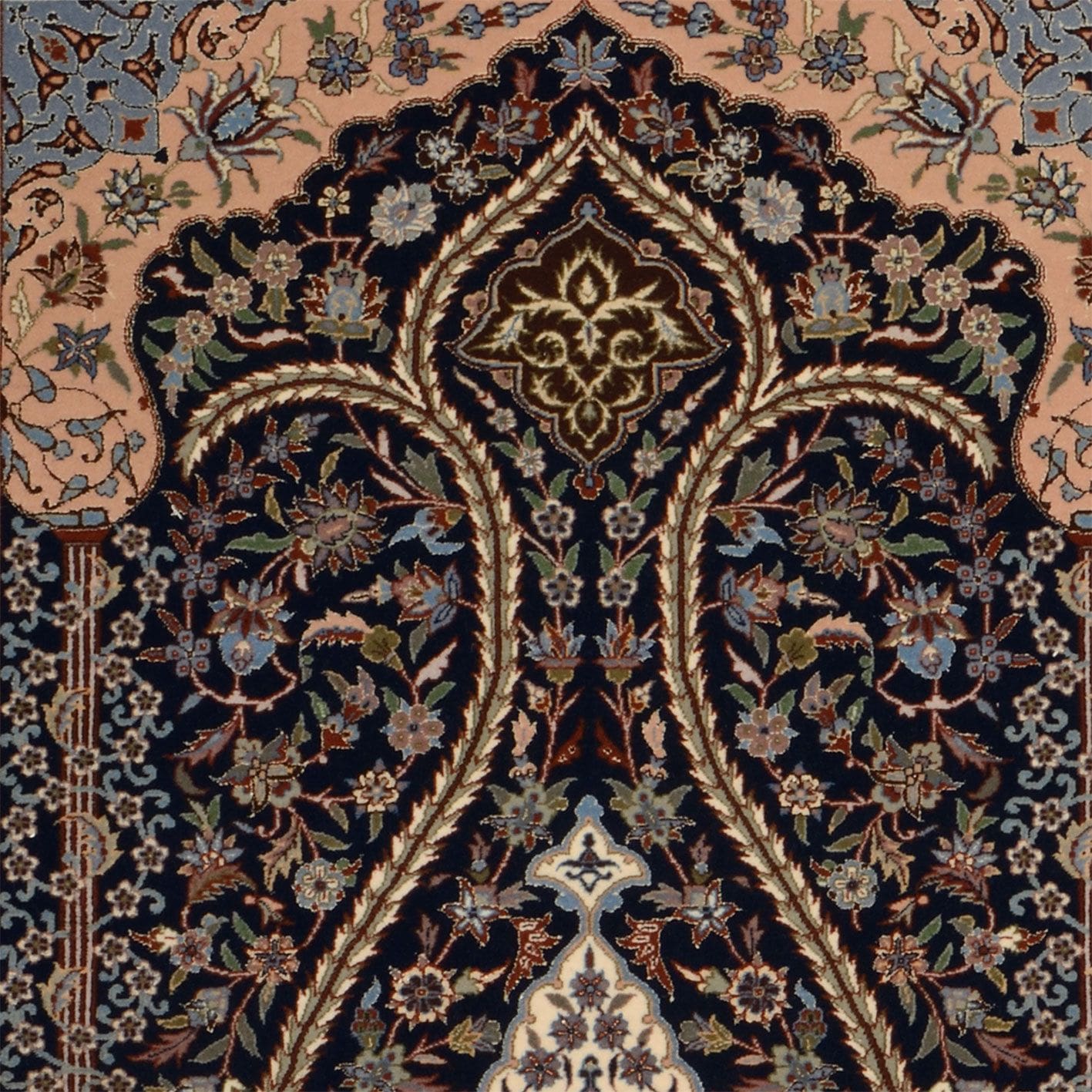 Isfahan Teppich 127 × 184 cm aus Wolle & Seide, handgeknüpft