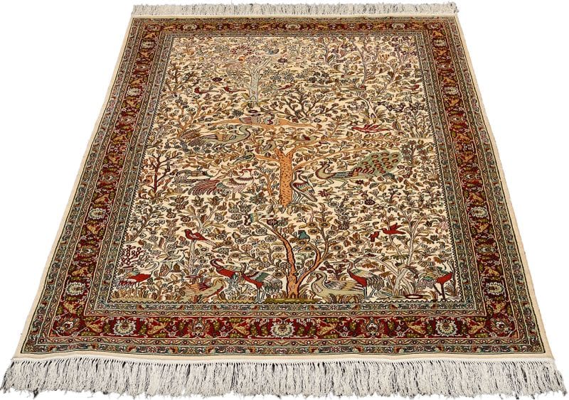 Handgeknüpfter Hereke Teppich, 127 × 185 cm, Seide