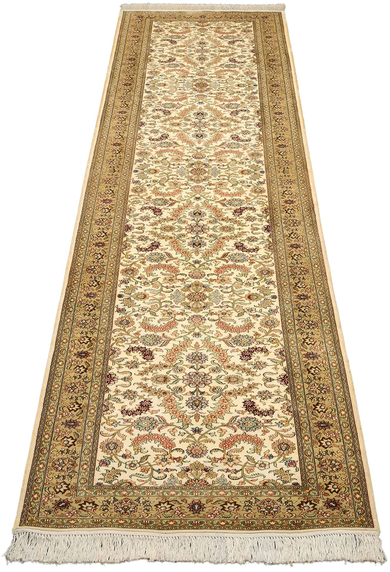 Hereke Teppich 81 × 368 cm aus Seide, handgeknüpft