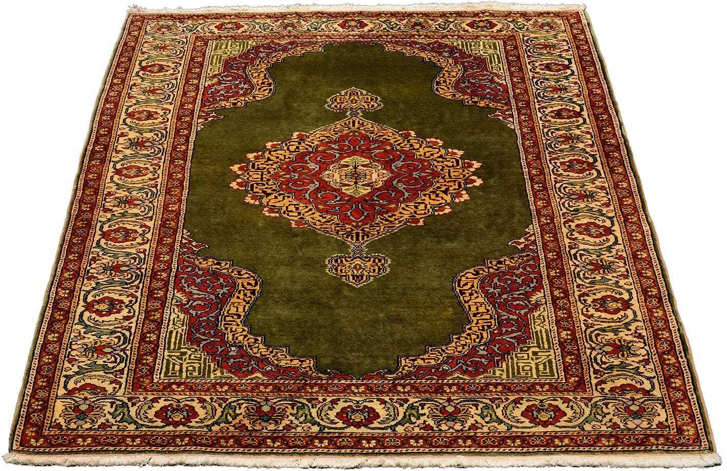 Kayseri Orientteppich 128 × 176 cm aus Seide, handgeknüpft