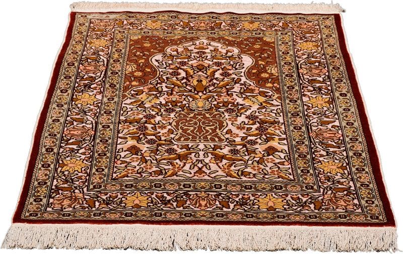 hereke-teppich-68-x-96-cm-seide-600000-knoten-handgeknupft-1 Handgeknüpfter Hereke Orientteppich 68 × 96 cm