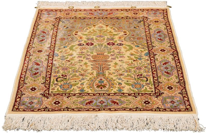 Handgeknüpfter Hereke Orientteppich, 68 × 96 cm, Seide