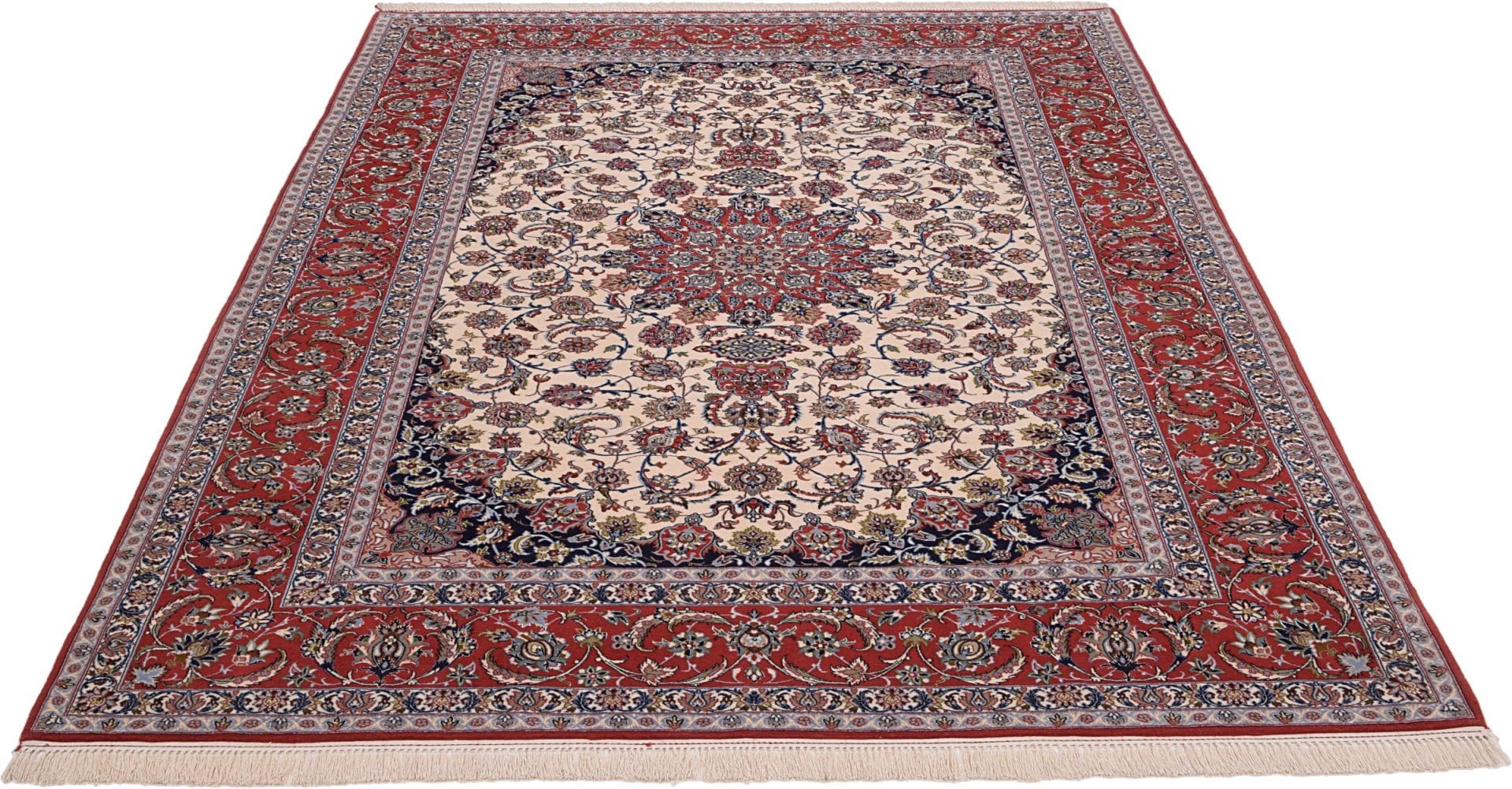 Handgeknüpfter Isfahan Perserteppich 214 × 305 cm