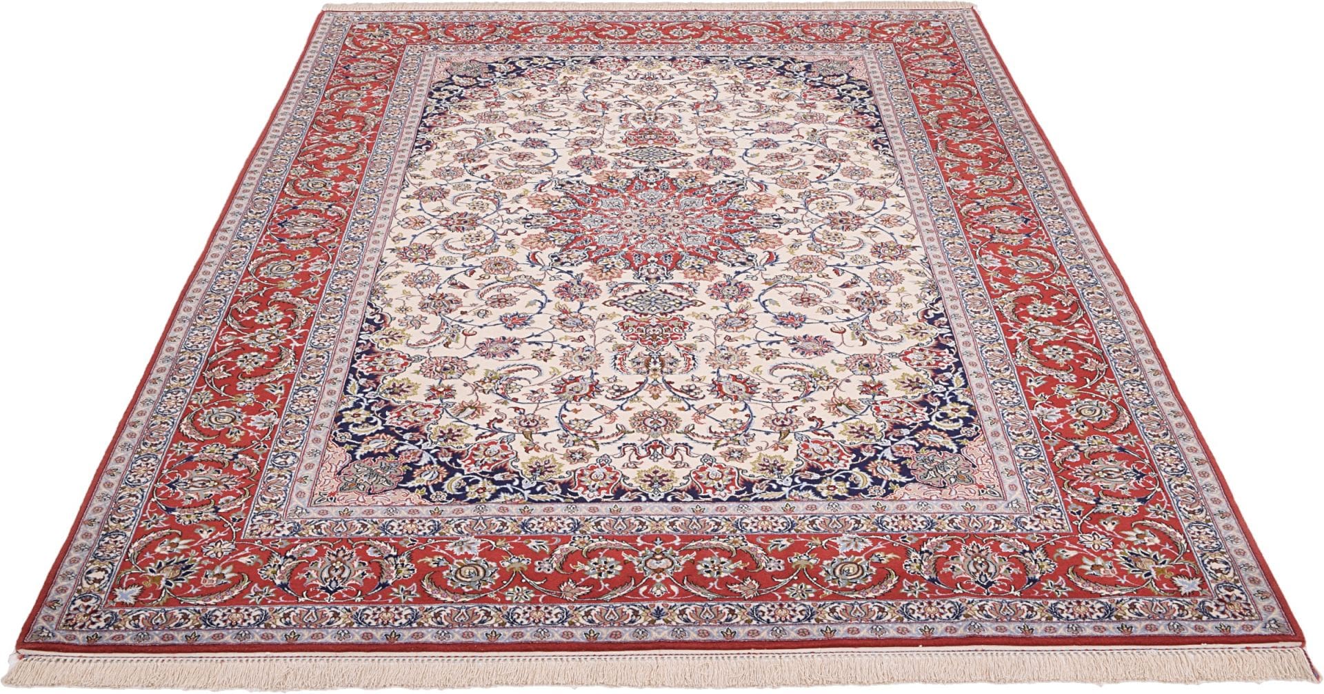 Handgeknüpfter Isfahan Perserteppich 214 × 305 cm