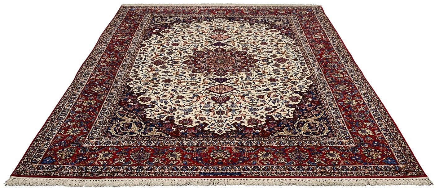 Isfahan Perserteppich 259 × 366 cm aus Wolle & Seide, handgeknüpft