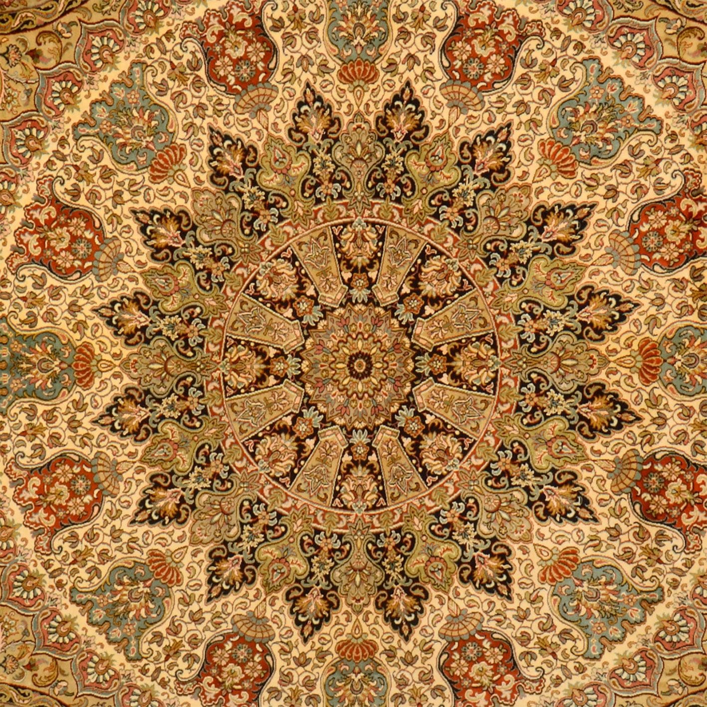 Ghom Orientteppich 188 × 282 cm aus Seide, handgeknüpft