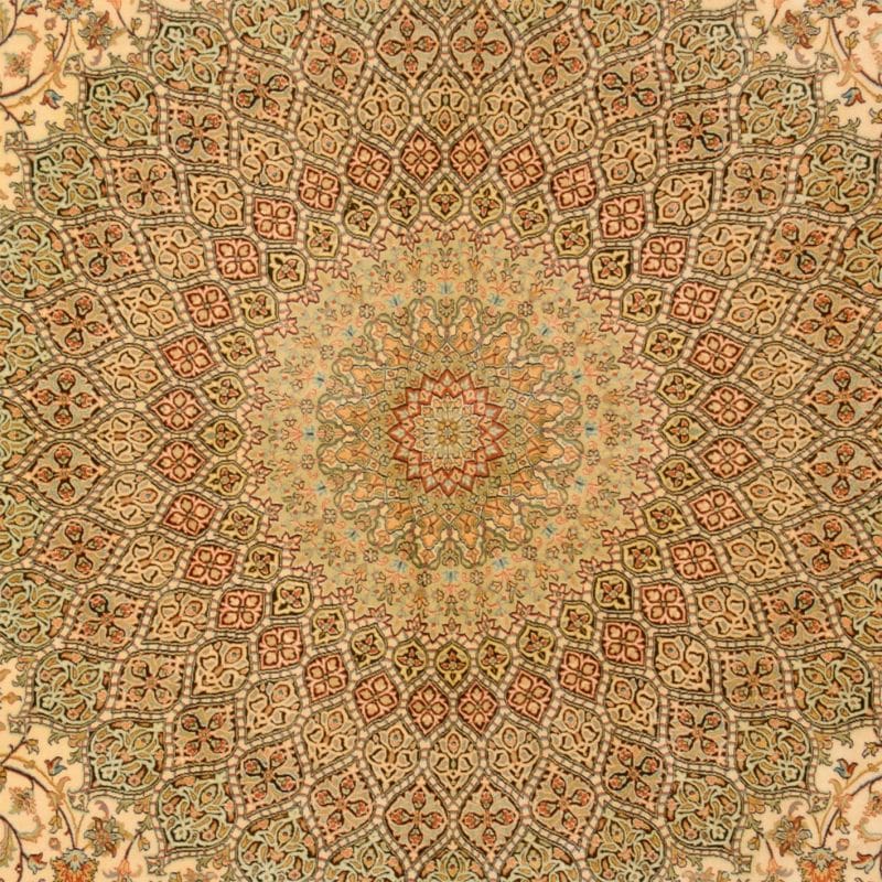 Kashmir Orientteppich 185 × 285 cm aus Seide, handgeknüpft