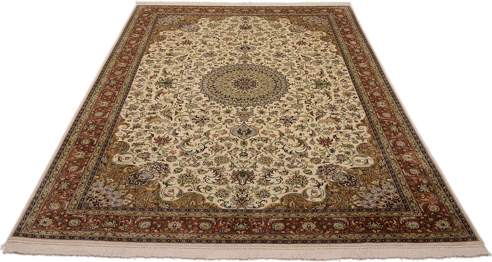 Kashmir Orientteppich 211 × 312 cm aus Wolle & Seide, handgeknüpft