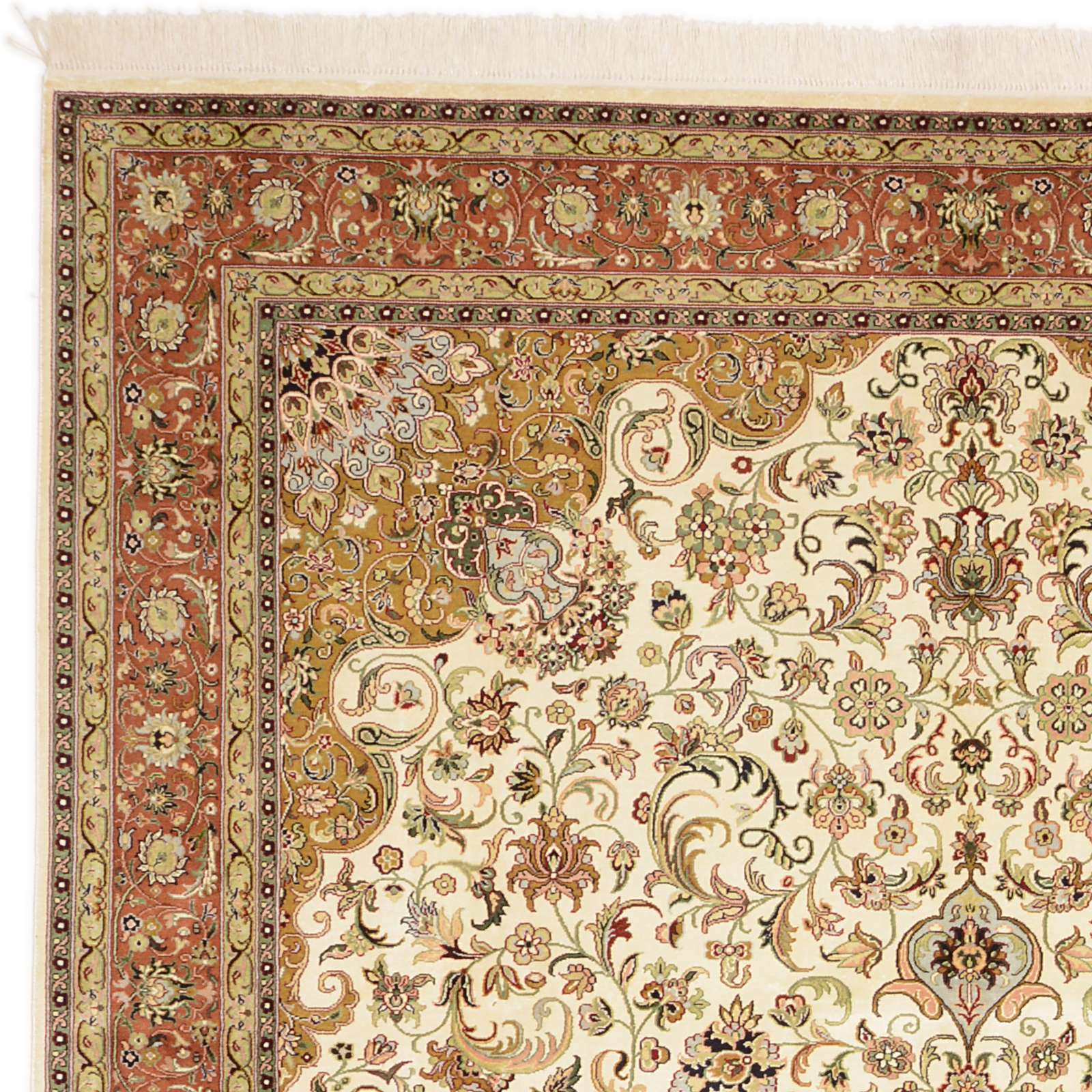 Kashmir Orientteppich 211 × 312 cm aus Wolle & Seide, handgeknüpft