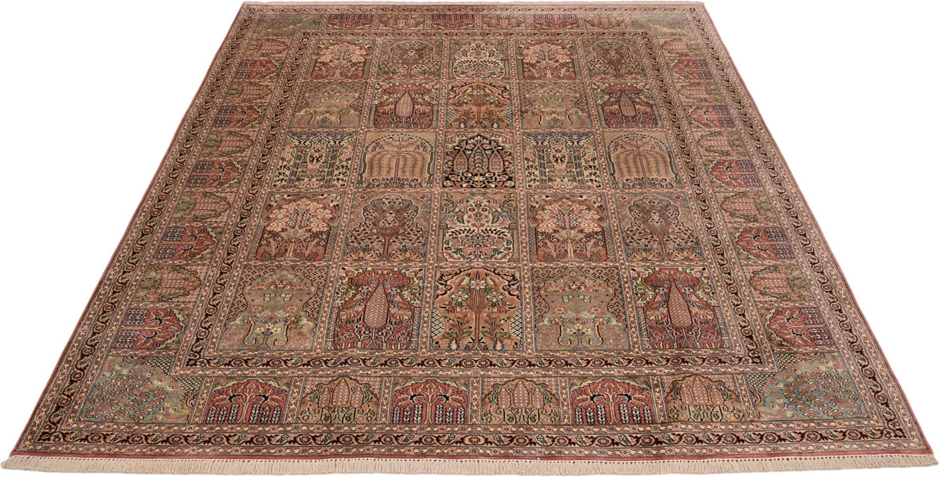 Kashmir Orientteppich 218 × 304 cm aus Wolle & Seide, handgeknüpft