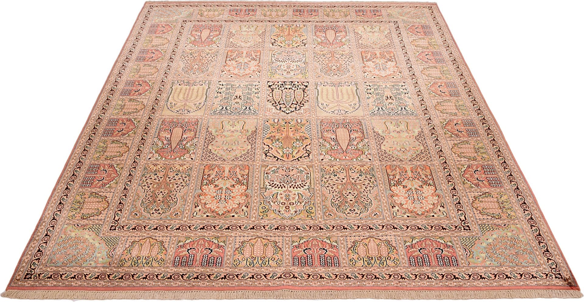Kashmir Orientteppich 218 × 304 cm aus Wolle & Seide, handgeknüpft